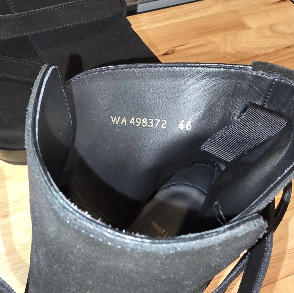 Saint Laurent Paris Wyatt Jodhpur harness boots in black suede EU 46 / US 13 - Picture 11 of 13
